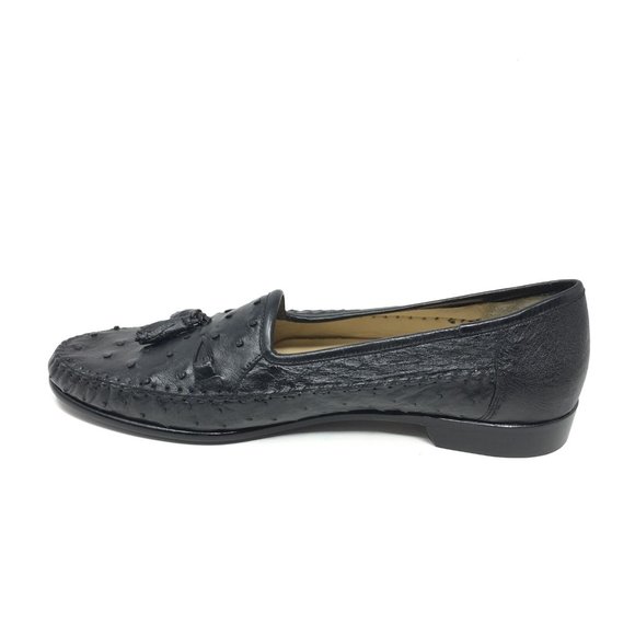 NEW Zelli Loafers Shoe Size 13 Black Ostrich Quill main image 7